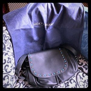 Lucky 🍀Brand black leather saddle bag purse